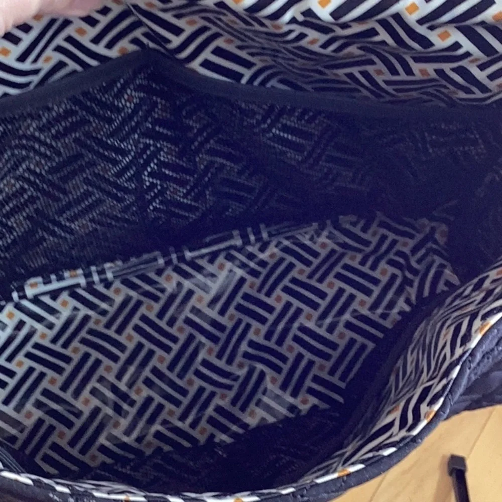 Vera Bradley Black Quilted Messenger Bag, laptop bag